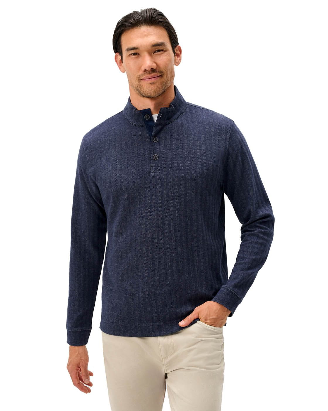 Men's Cotton Blend Henley johnnie-O