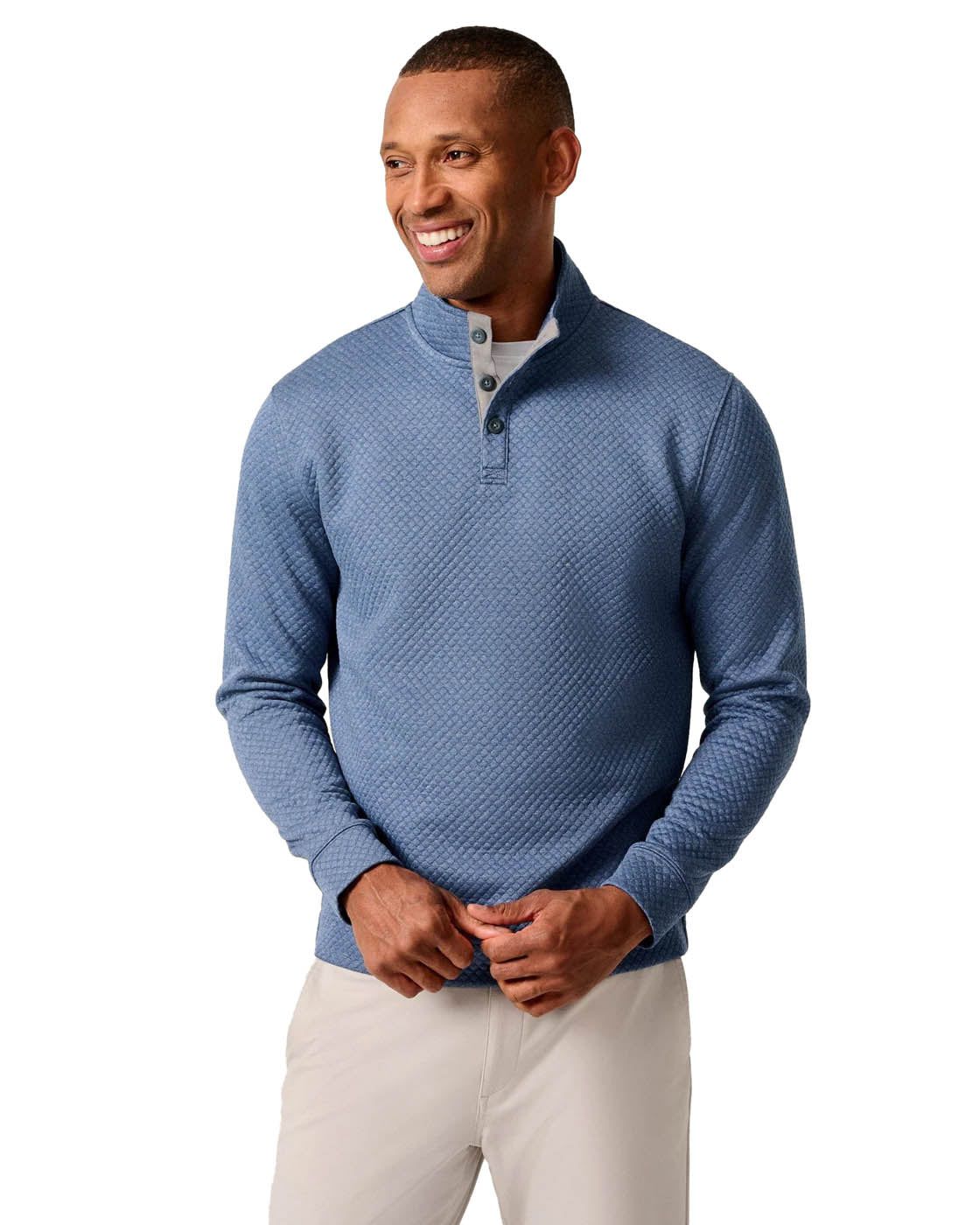johnnie-O Pullover Men's Rockwells Diamond-Quilted Henley Pullover
