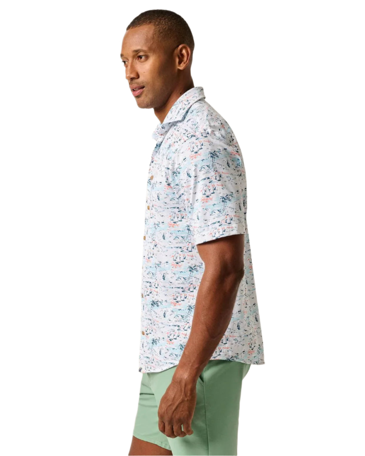 Men's Short Sleeve Hangin' Out Button Down Shirt - Making Waves johnnie-O