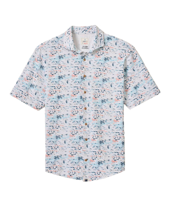 Men's Short Sleeve Hangin' Out Button Down Shirt - Making Waves johnnie-O