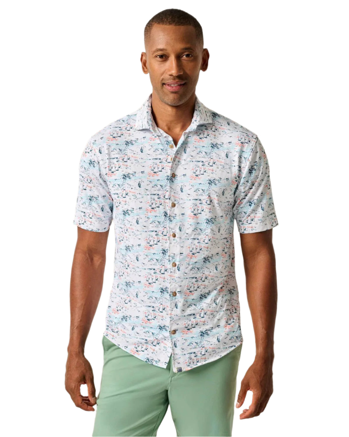 Men's Short Sleeve Hangin' Out Button Down Shirt - Making Waves johnnie-O