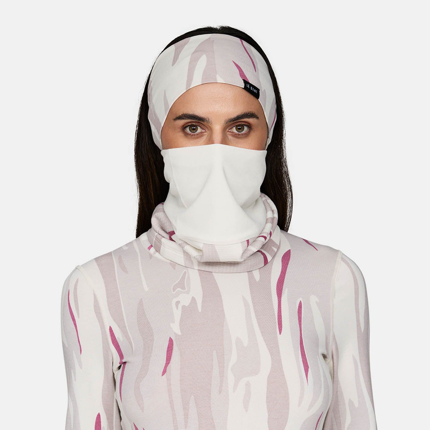 Le Bent *25W*  Double Up Heavyweight Antarctic Grid Fleece Neck Gaiter LE BENT
