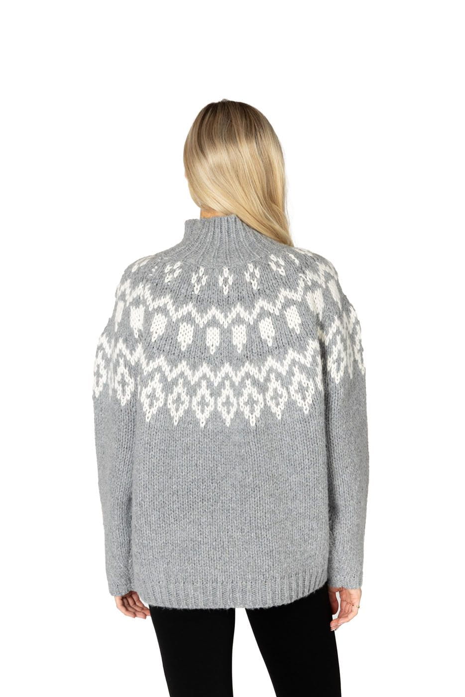 Lyla + Luxe Sweater Women's Aggie Fair Isle Mock Sweater