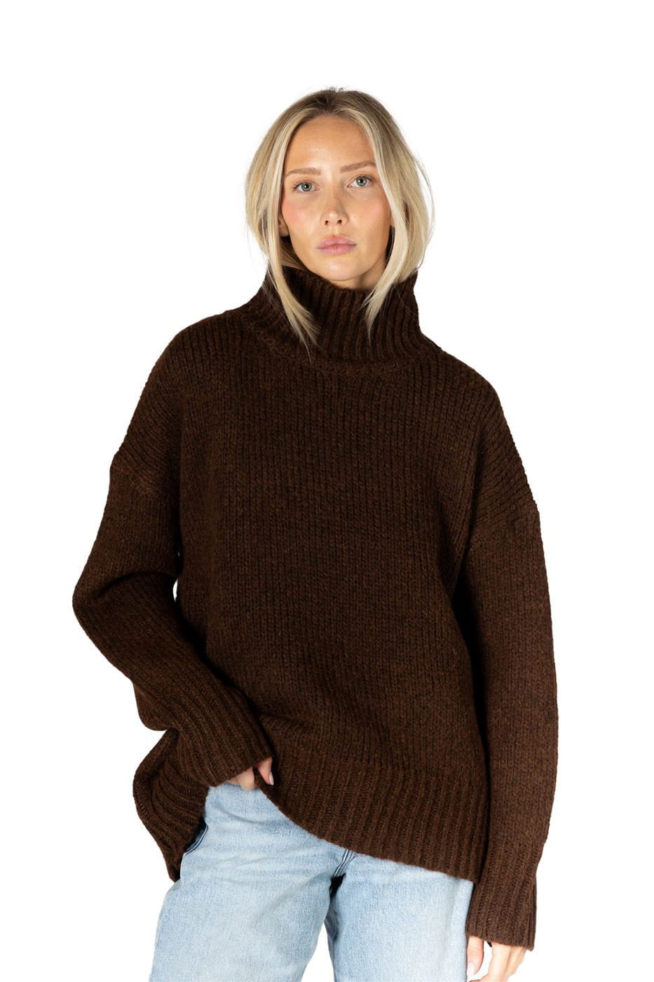 Lyla + Luxe Sweater Women's Aggie Must Have Mock Sweater
