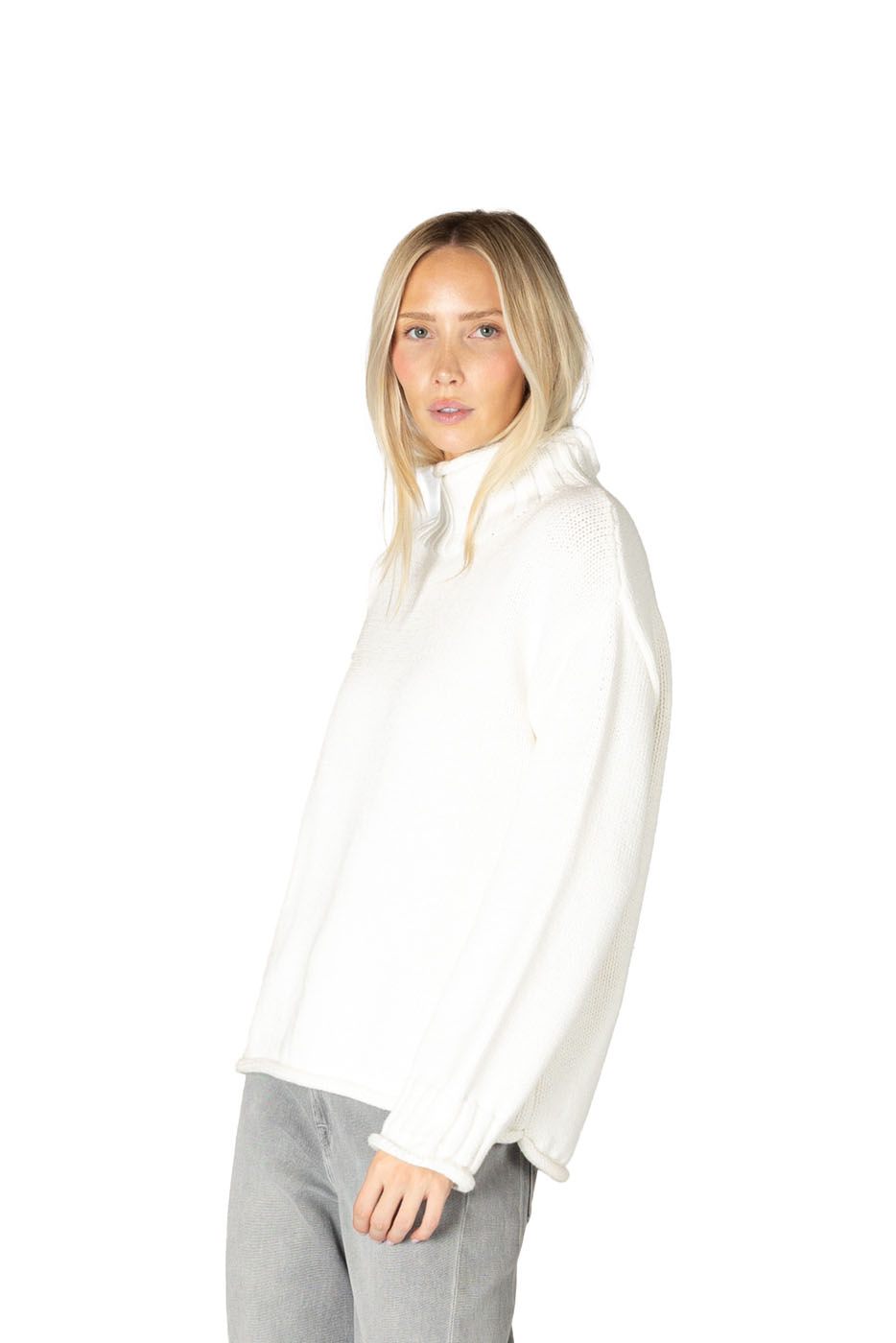 Lyla + Luxe Sweater Women's Dolly Cotton Chunky Mock Sweater