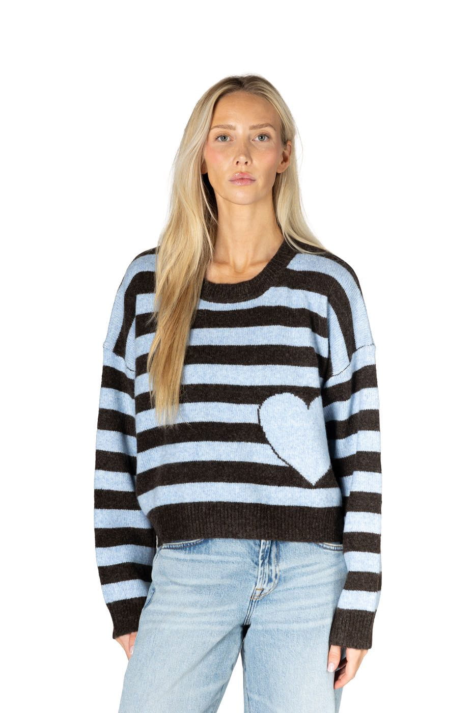 Lyla + Luxe Sweater Women's Jessie Heart Strip Sweater