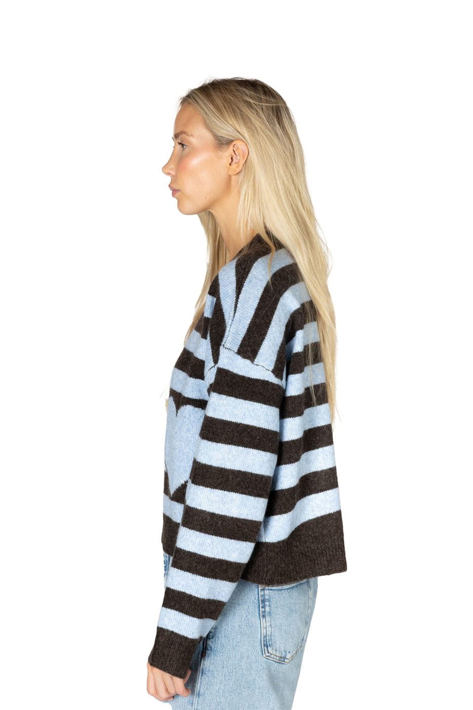 Lyla + Luxe Sweater Women's Jessie Heart Strip Sweater