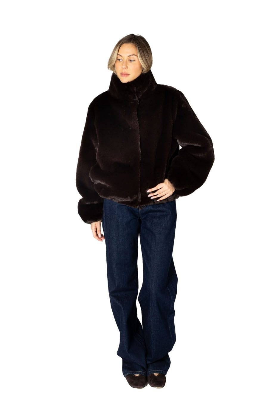 Lyla + Luxe Jacket Women's Kendra Faux Fur Short Coat
