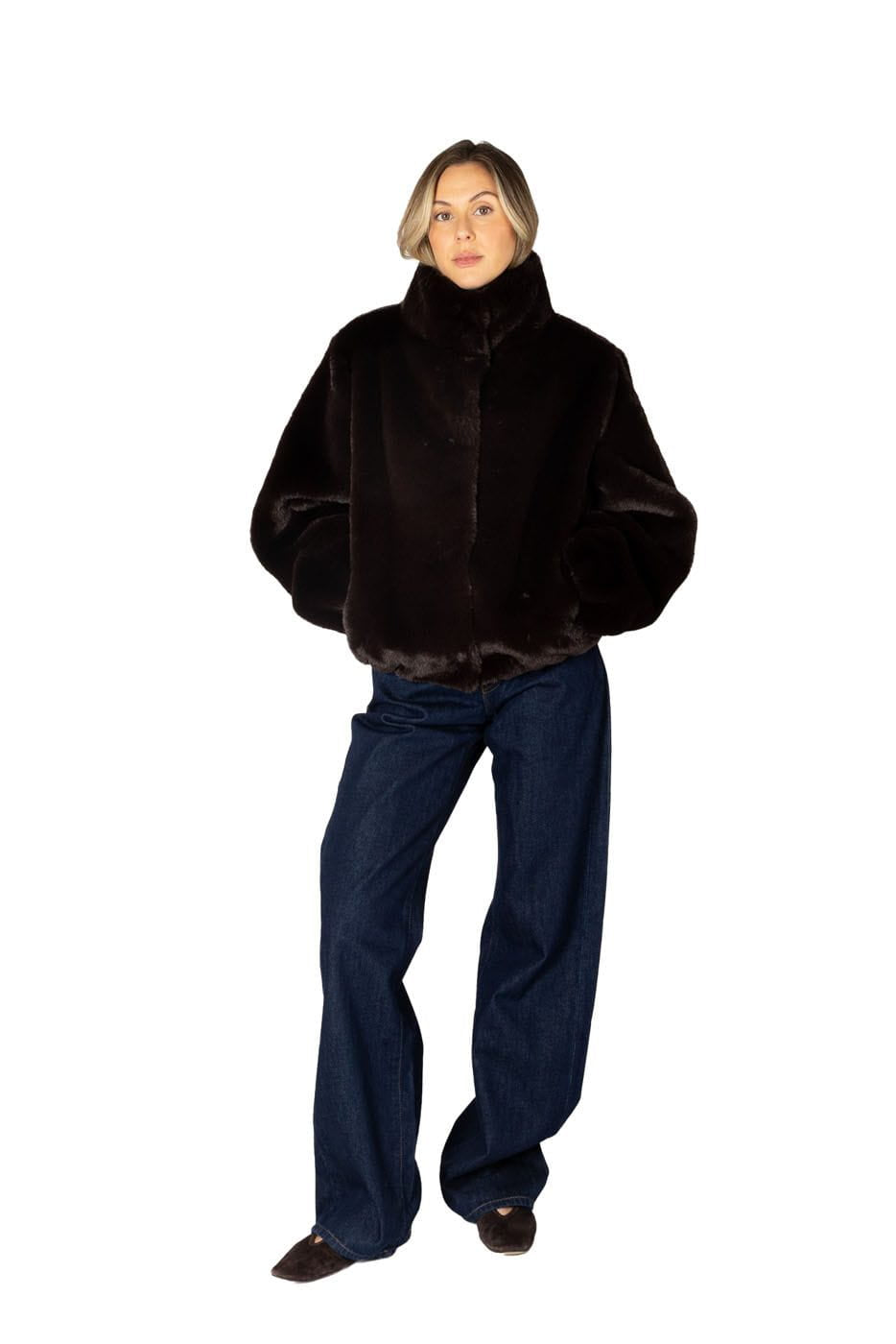 Lyla + Luxe Jacket Women's Kendra Faux Fur Short Coat