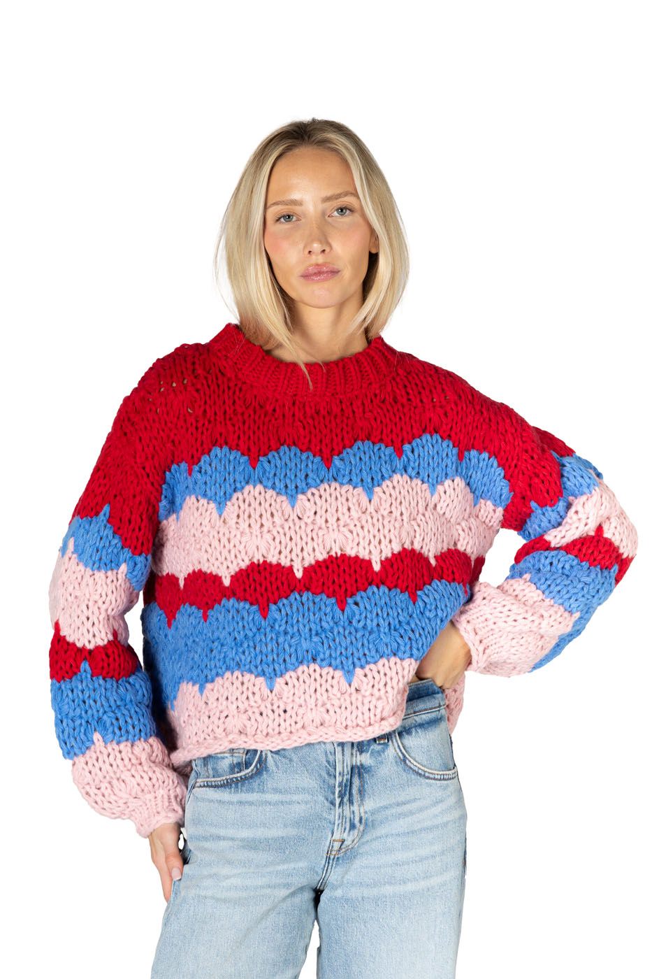 Women's Lynn Hand Knit Stripe Sweater Lyla + Luxe