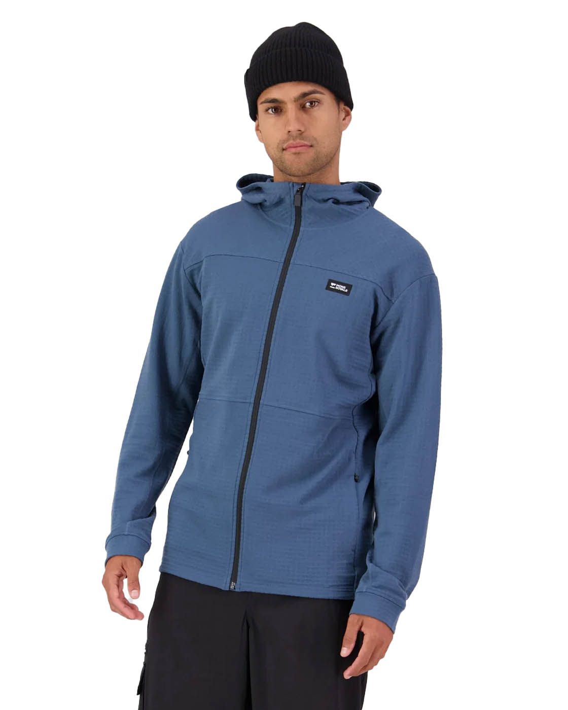 Mons Royale Full Zip Hoodie Men's Offgrid Merino Fleece Zip Hoodie
