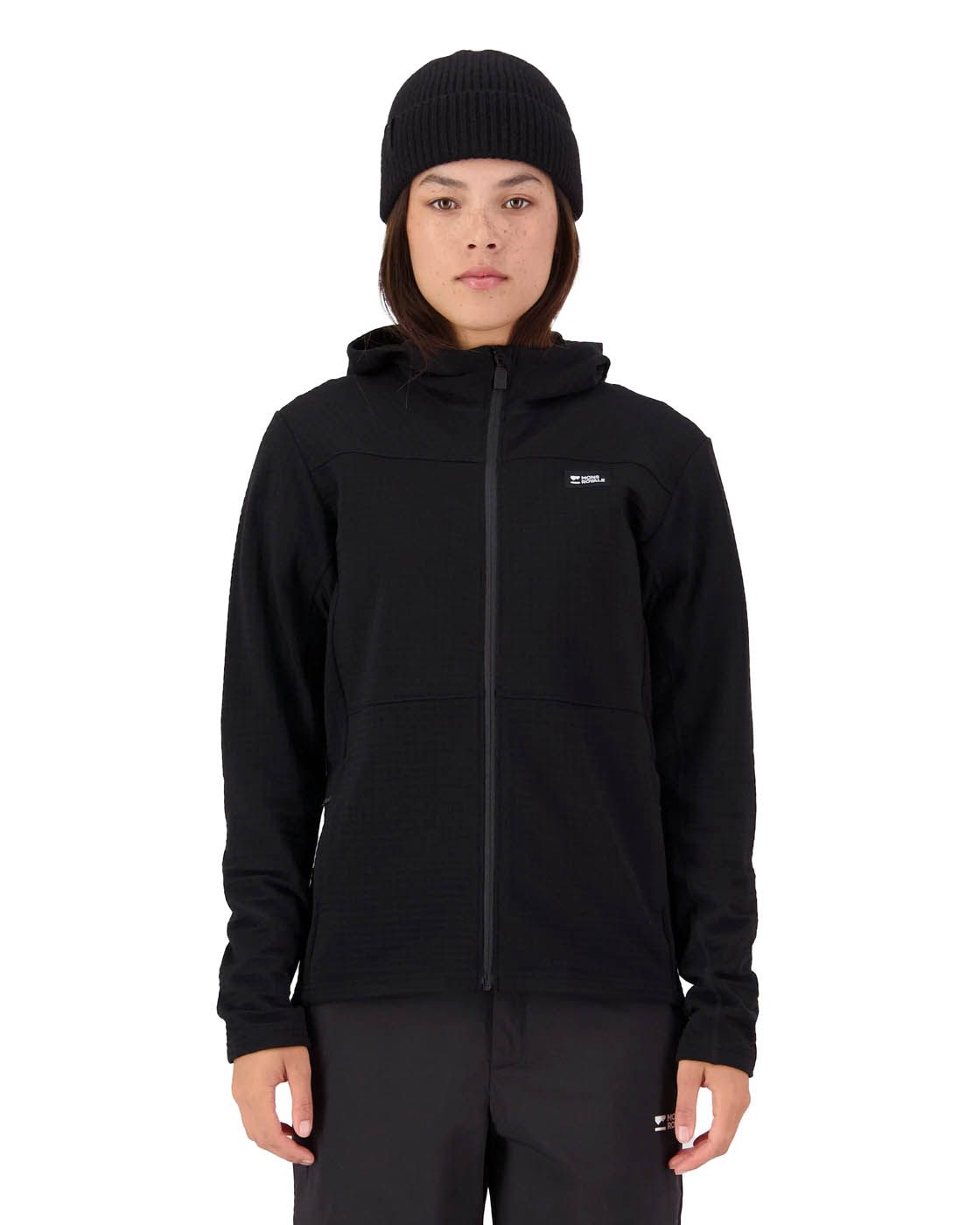 Mons Royale Full Zip Hoodie Women's Offgrid Merino Fleece Zip Hoodie