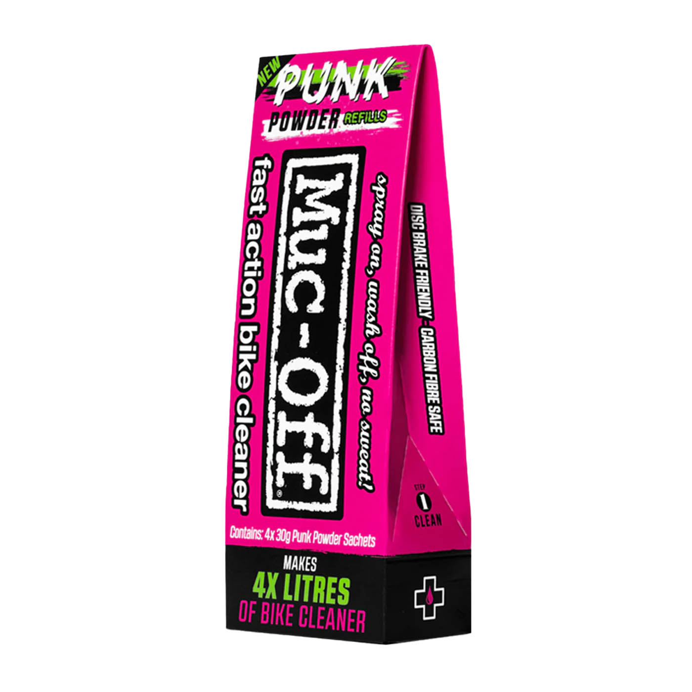 Muc-Off Cleaner Punk Powder, 4 x 30g and 1x Aluminum Bottle