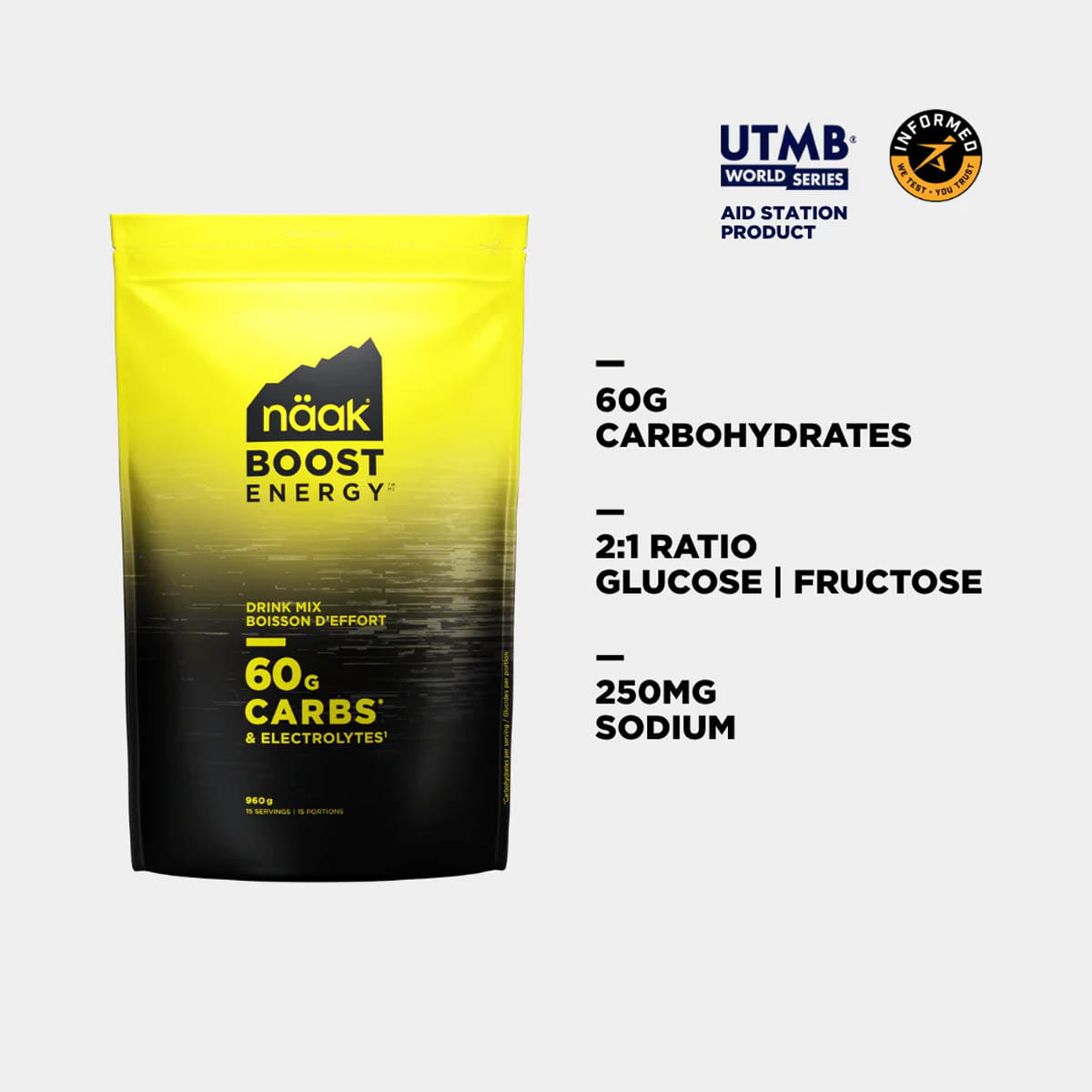 Naak Hydration Drink Boost Energy Drink Mix - Neutral - Bag