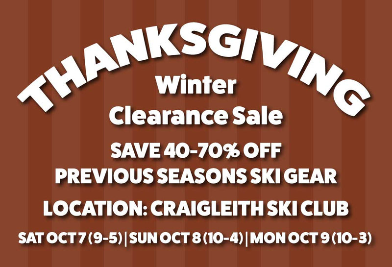 Thanksgiving Winter Sale - Squire John's  Collingwood Bike Shop, Ski Shop  and Snowboard Shop
