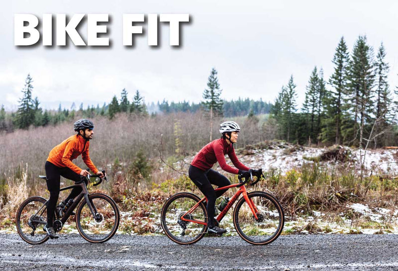 Couple cycling on a gravel road
