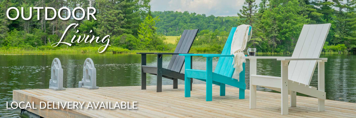 Modern Adirondack Chairs on a dock