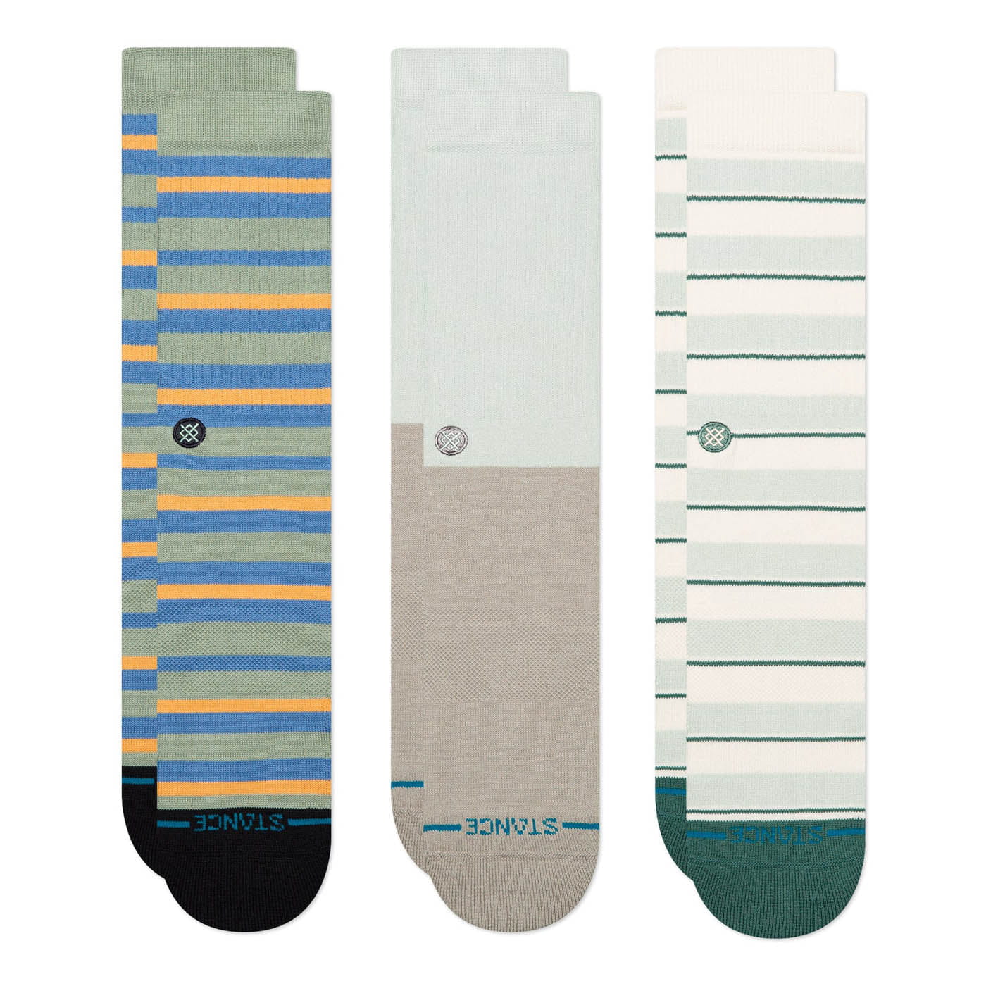 Stance Socks Unisex Prep Stripe Crew Socks 3 Pack