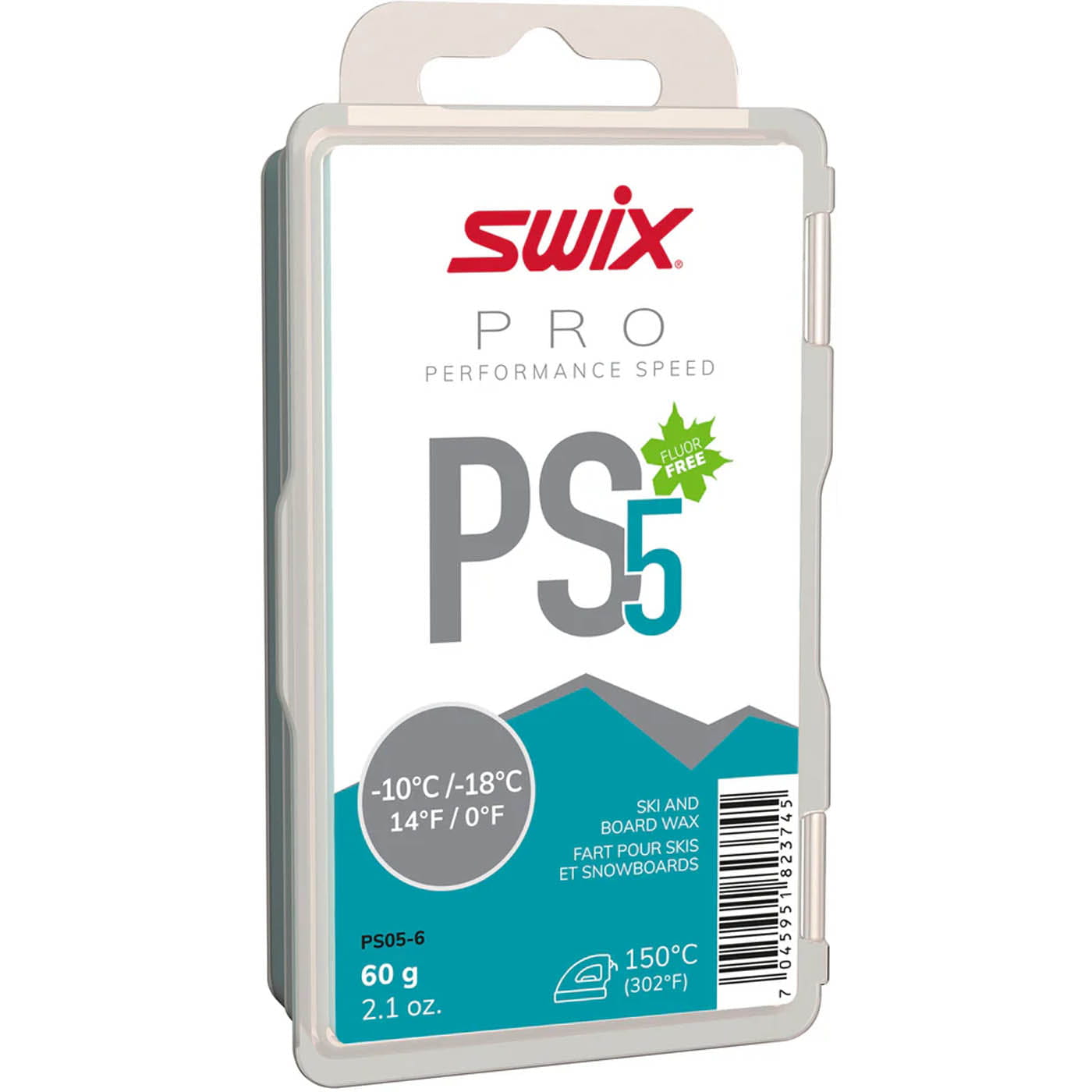 SWIX Wax PS05 PS5 Turquoise, -10 C/-18 C, 60g