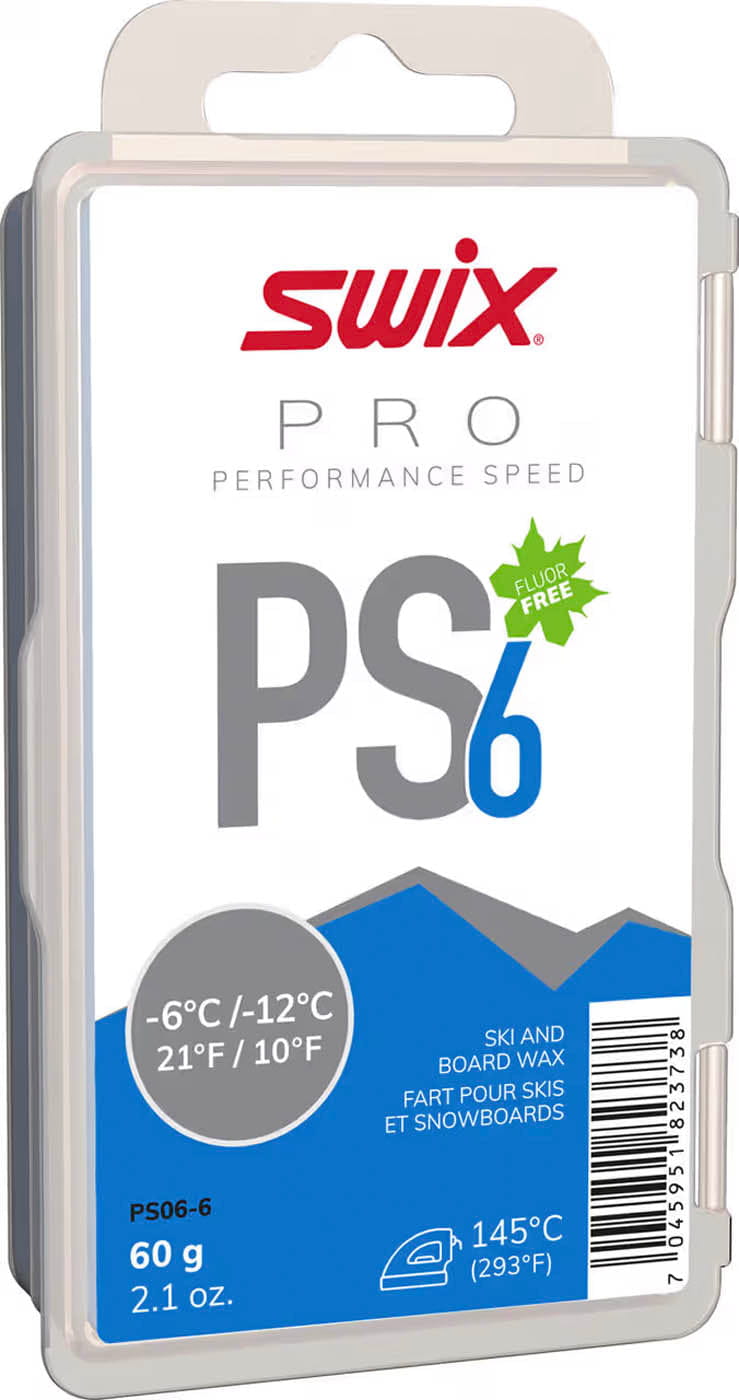 SWIX Wax PS06-6 PS6 Blue, -6 C/-12 C, 60g