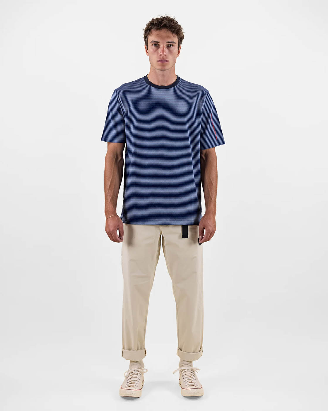The Mountain Studio T-Shirt Men's T-12 Stripe Cotton T-Shirt