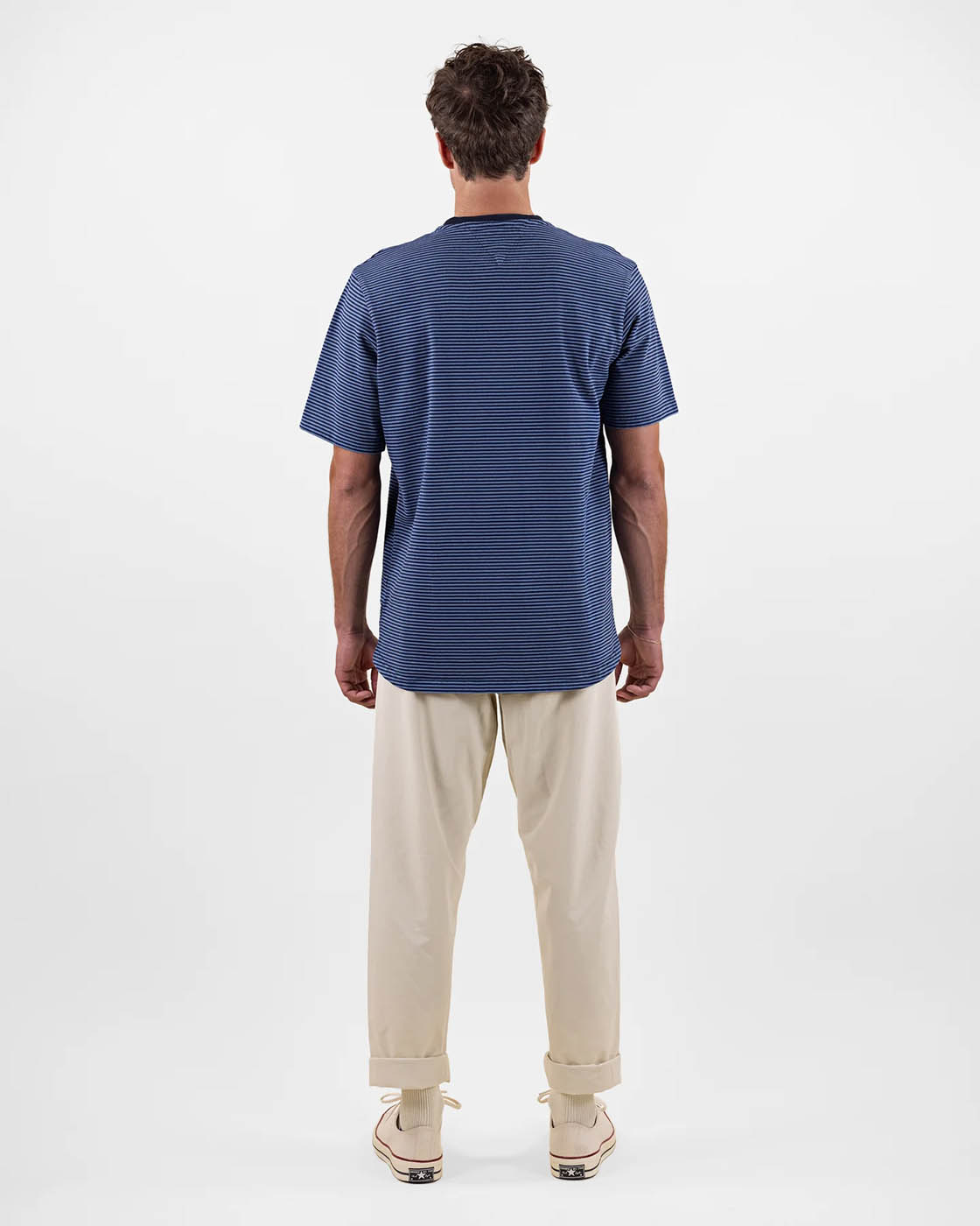 The Mountain Studio T-Shirt Men's T-12 Stripe Cotton T-Shirt
