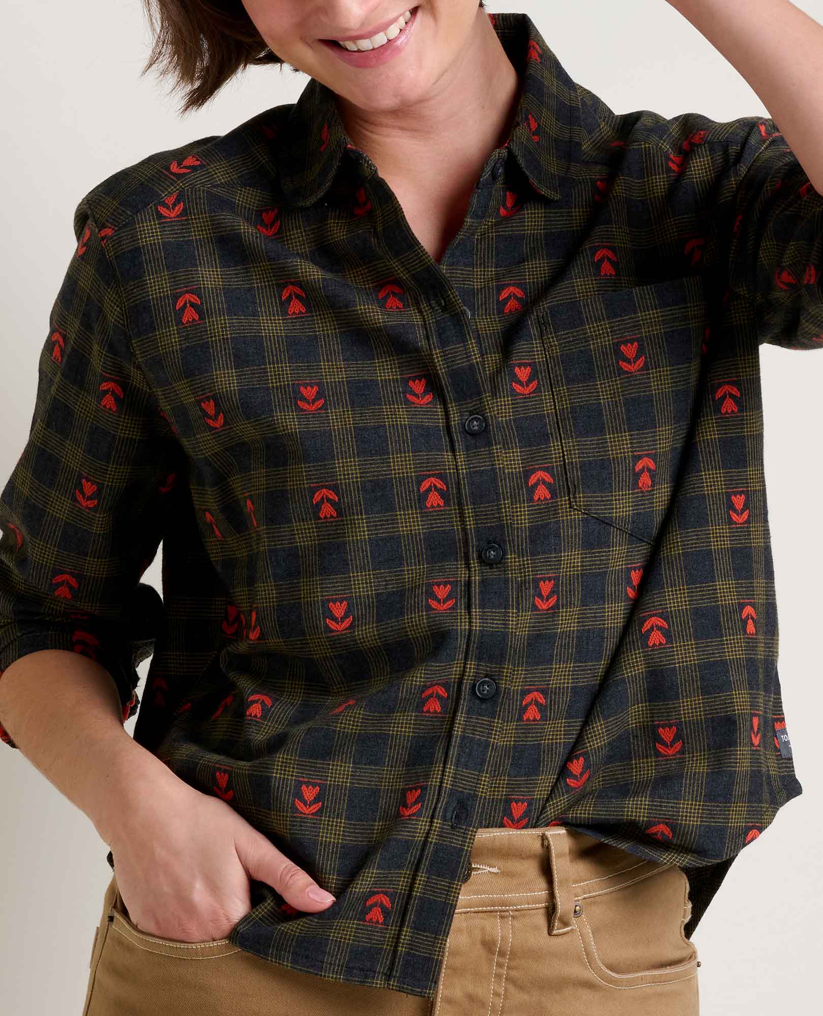 Women's Re-Form Flannel Boxy Long Sleeve Shirt TOAD