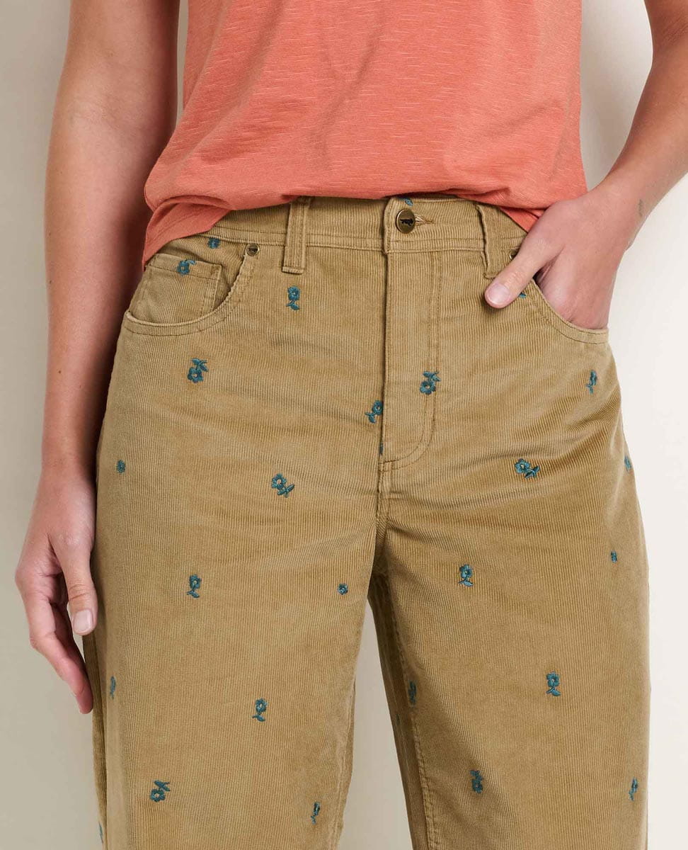 Women's Coaster Cord Wide Leg Pant Embroidered TOAD