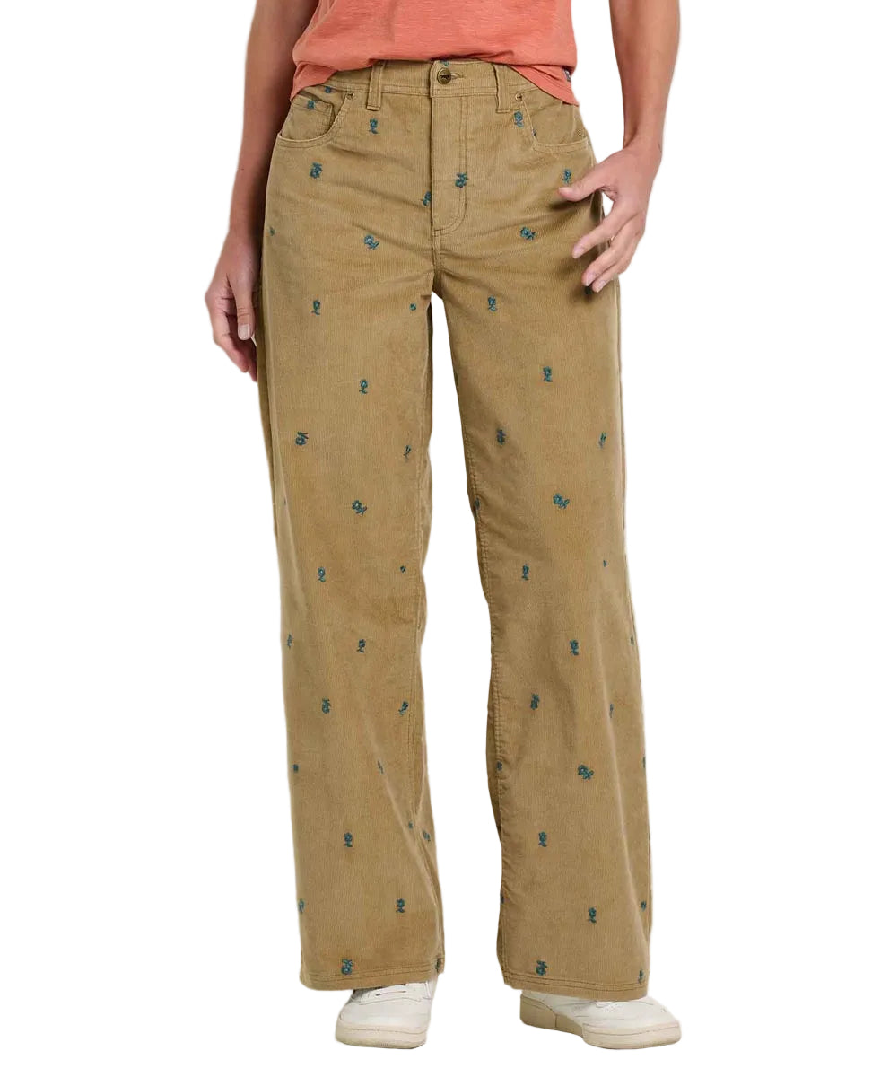 Women's Coaster Cord Wide Leg Pant Embroidered TOAD