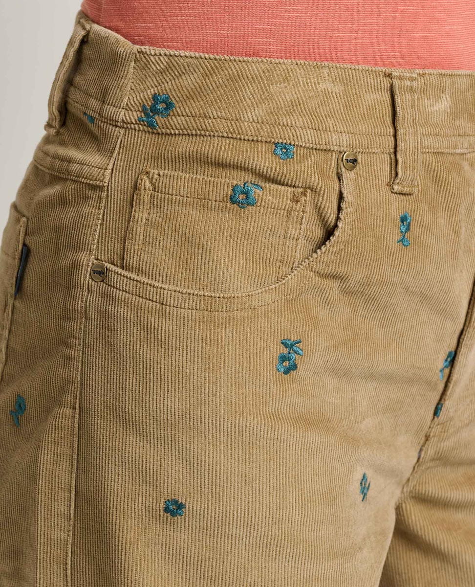 Women's Coaster Cord Wide Leg Pant Embroidered TOAD