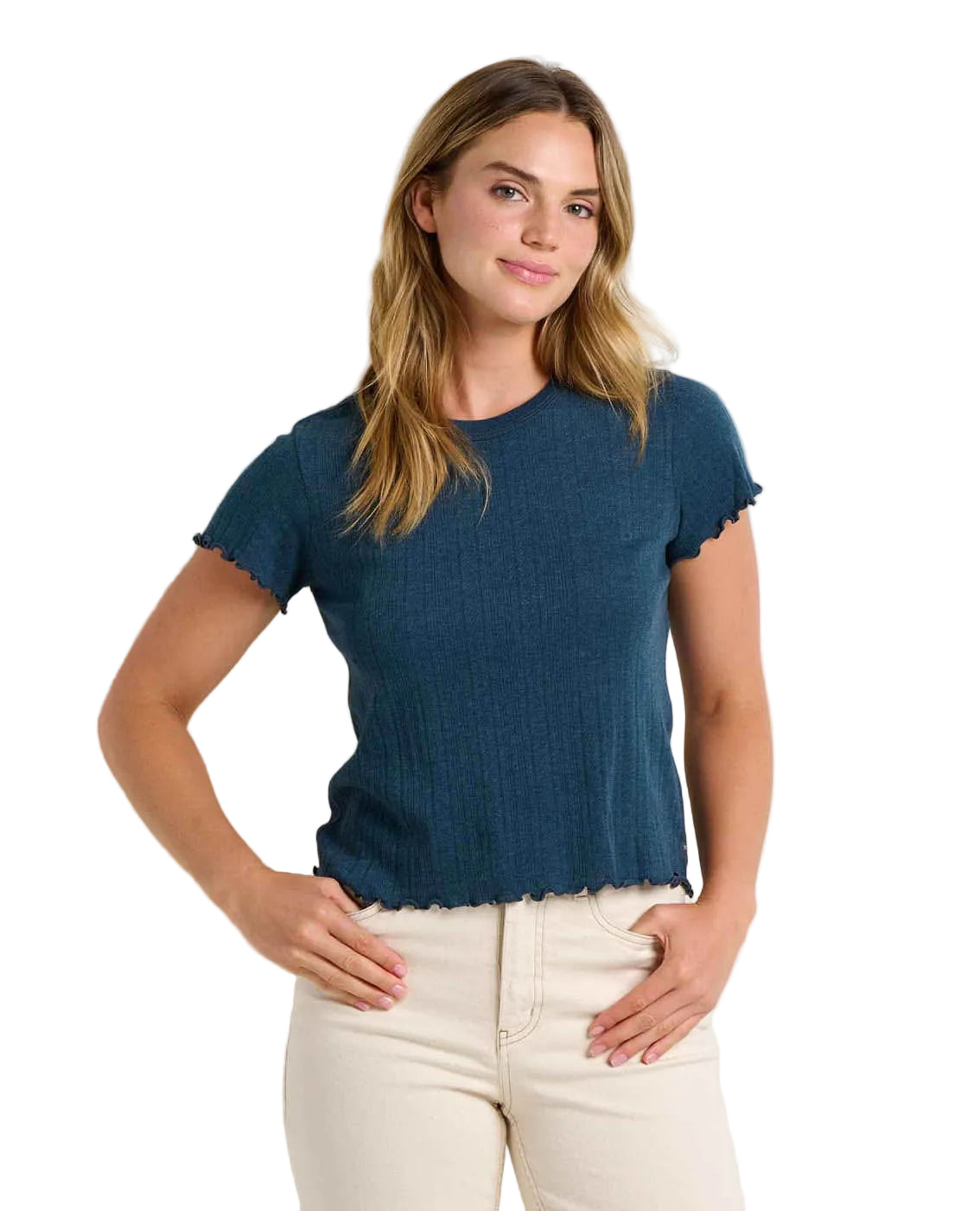 TOAD Short Sleeve Tee Women's Foothill Pointelle Baby Tee