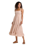 Women's Taj Hemp Tiered Midi Sl Dress TOAD