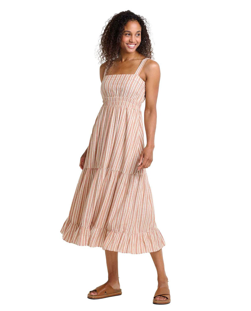 Women's Taj Hemp Tiered Midi Sl Dress TOAD