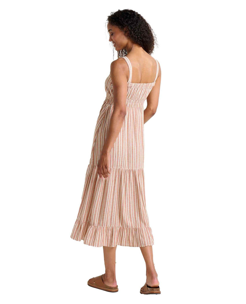 Women's Taj Hemp Tiered Midi Sl Dress TOAD