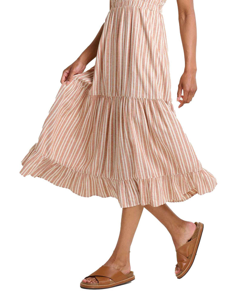 Women's Taj Hemp Tiered Midi Sl Dress TOAD