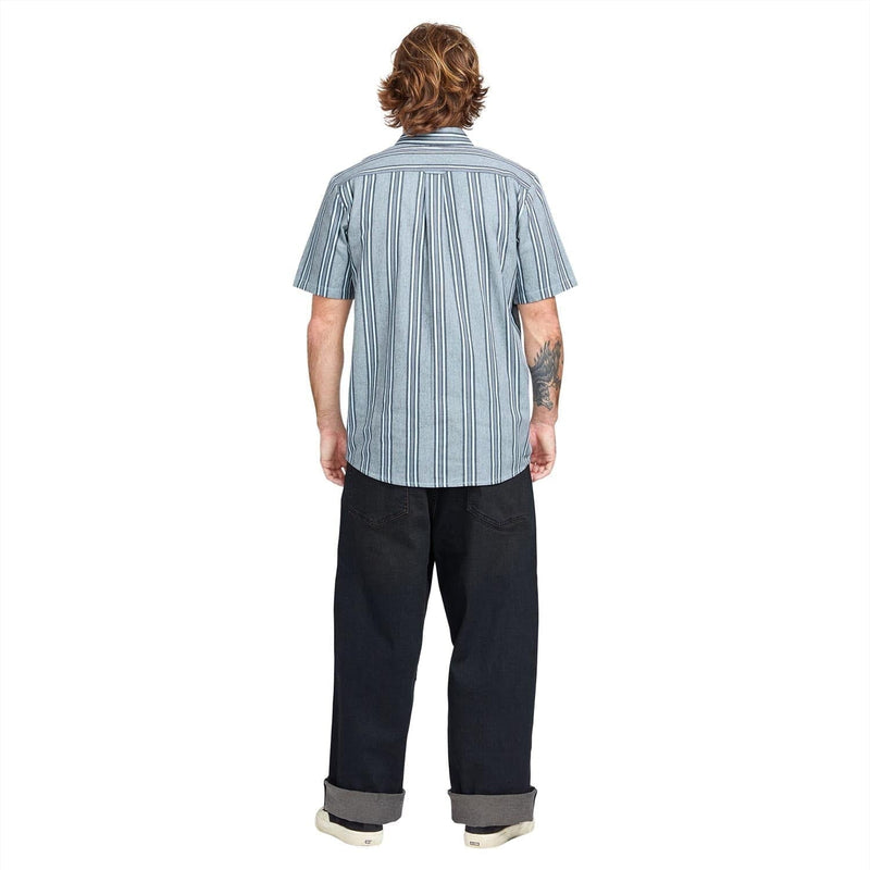 Volcom Button Down Shirt Men's Newbar Stripe Shirt
