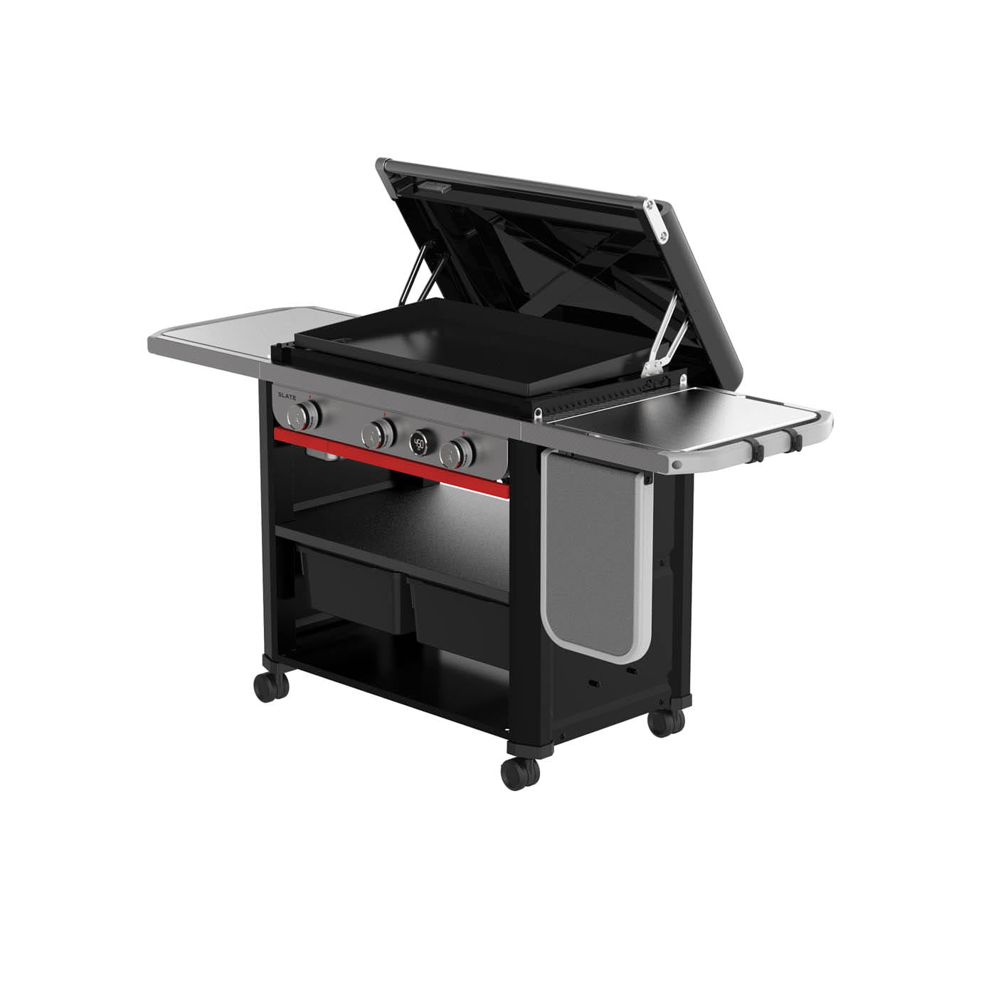 Weber Griddle Slate 30" Rust Resistant Griddle with Side Table 3B Natural Gas Black