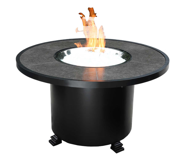 Gramercy 42" Round Fire Pit Dark Rum/Black Ice & Cover Cabana Coast