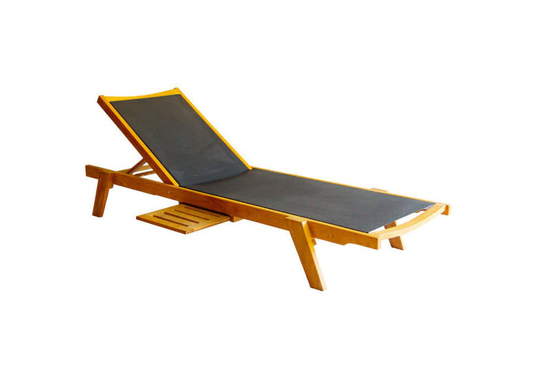 Newport Stacking Lounger Black Muskoka Teak