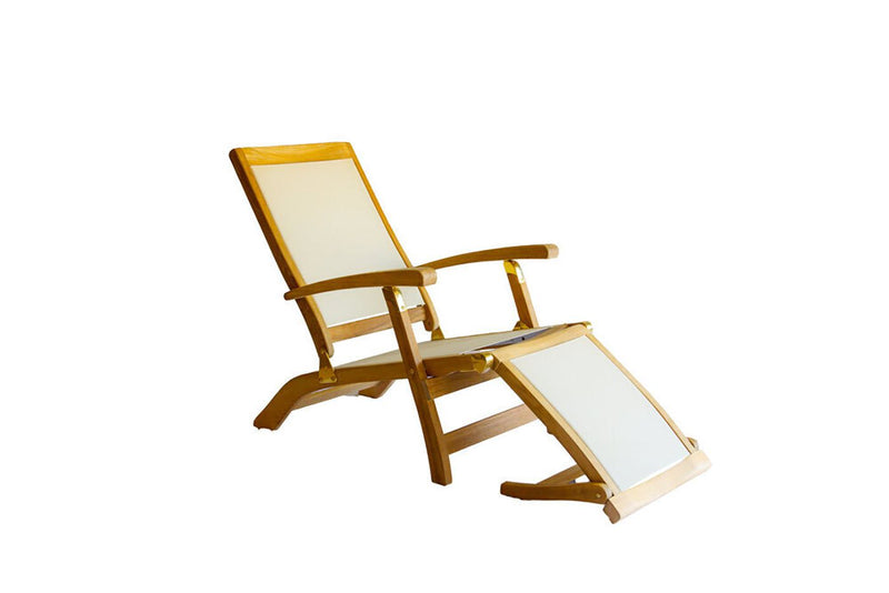 Newport Steamer Lounger Natural Muskoka Teak