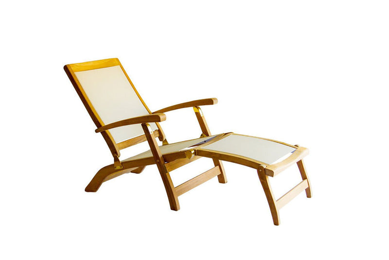 Newport Steamer Lounger Natural Muskoka Teak