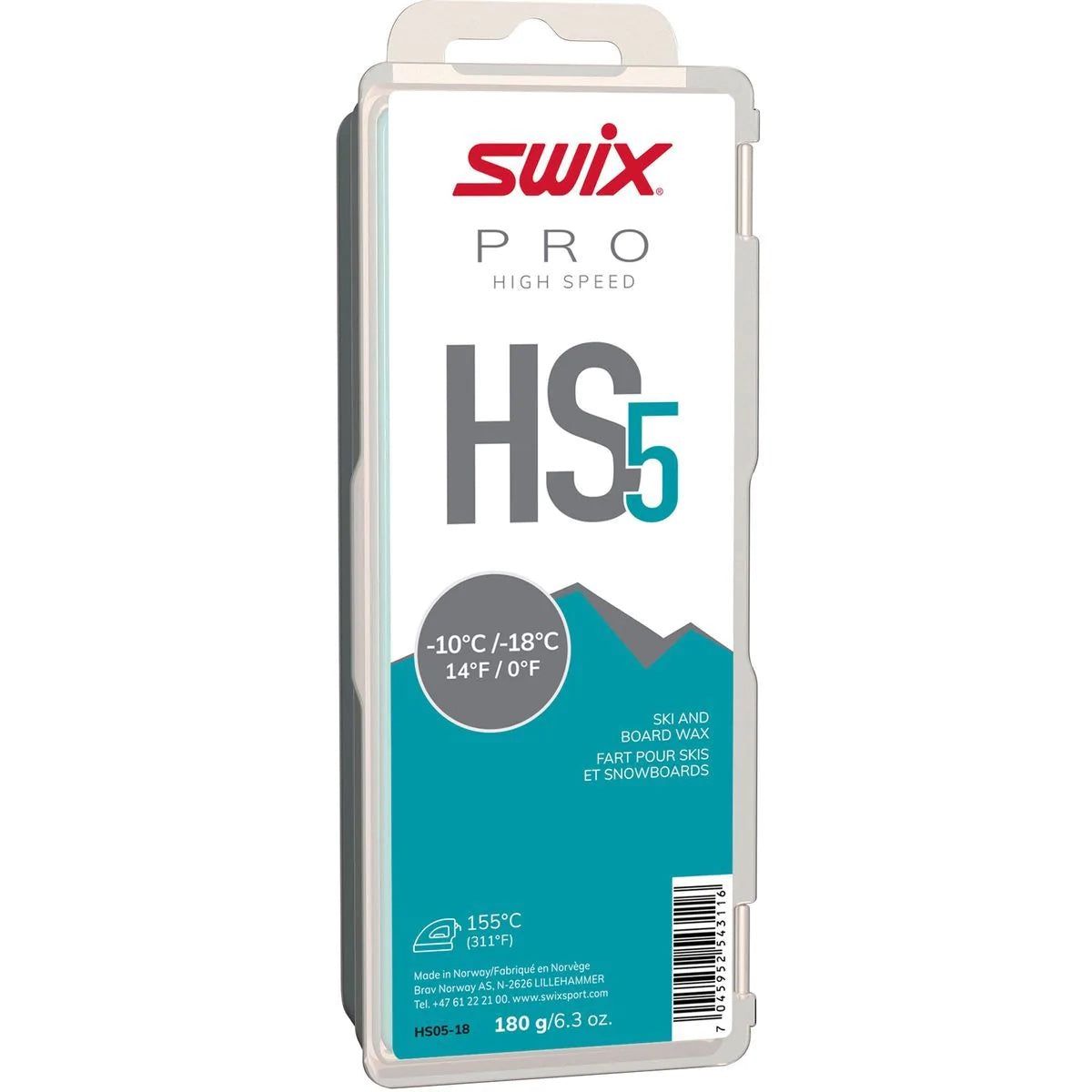 HS5 Turquoise, -10C/-18C, 180g SWIX